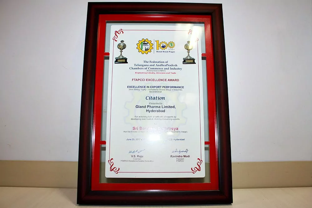 Award Image  - Gland Pharma Limited