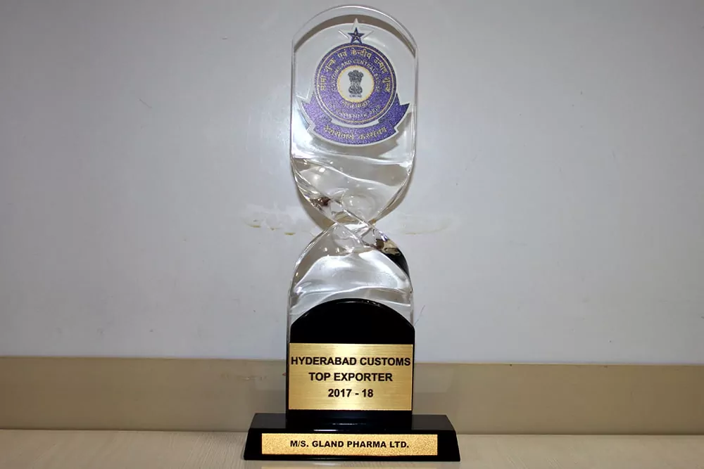Award of Achievement  - Gland Pharma Limited