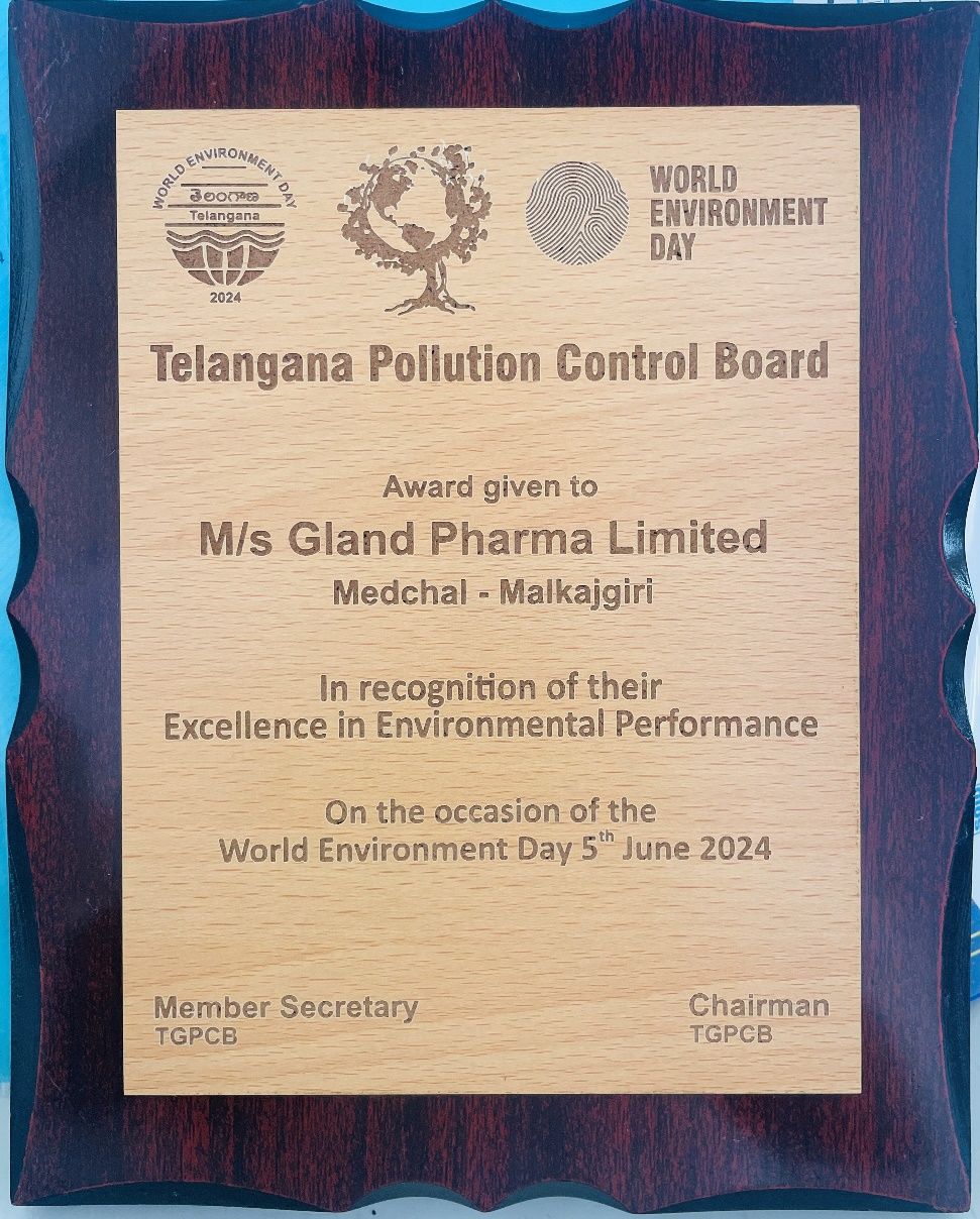 Appreciation award from TG Pollution Control Board